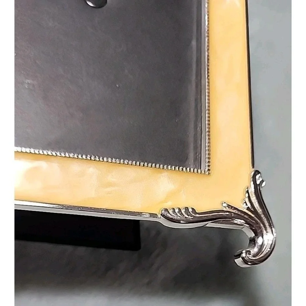Green Tree Gallery Yellow And Silver Enamel Art Deco Frame